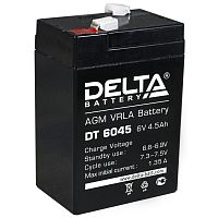 Аккумуляторная батарея DT 6045, 6В, 4,5Ач. Предназначена для охранно-пожарных систем и СКУД. Delta | код 4614010040031 | DELTA