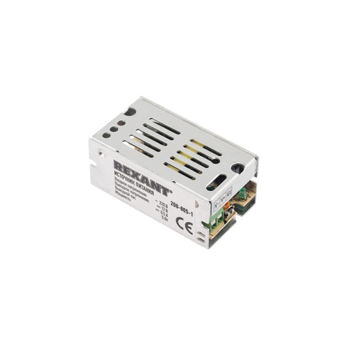 Источник питания 110-220 V AC/12 V DC 0,5 A 5 W с разъемами под винт, без влагозащиты (IP23) | код 200-005-1 | REXANT