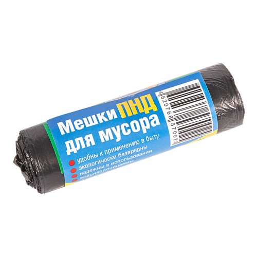 Мусорные мешки ПНД, размер 50 х 60 см, объём 30 литров, 30 шт. в рулоне, черный | код 61-0301-1 | REXANT