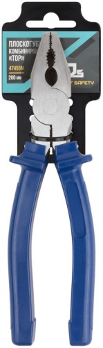 Плоскогубцы комбинированные ''Тор'', инстр. сталь, пластиковые ручки 200 мм | код 47455М | FIT фото 3