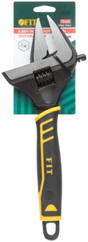 Ключ разводной Стайл, узкие губки, шкала, экстра увеличенный захват, прорезиненная ручка 300 мм, 60 мм | код 70169 | FIT фото 3