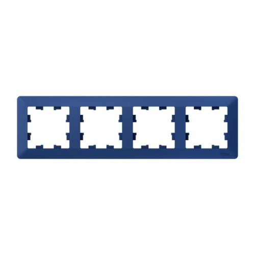 ATLASDESIGN AIR 4-постовая РАМКА, АКВАМАРИН/дымчатый черный | код ATN221104 | Systeme Electric