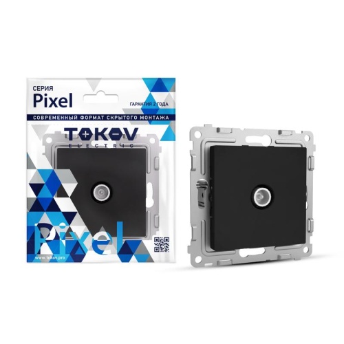 Розетка TV оконечная СП Pixel 1DB механизм карбон | код TKE-PX-A1O-C14 | TOKOV ELECTRIC