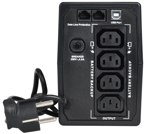 Источник бесперебойного питания Line-interactive 600ВА/360Вт, фаза 1/1, LCD дисплей, с АКБ 1х7AH, USB-порт | код EET-0600VA-1-001 | ITK фото 3