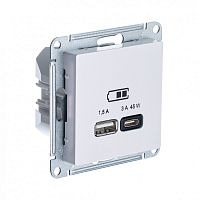 ATLASDESIGN USB РОЗЕТКА A + тип-C 45Вт высокоскор.заряд. QC,PD, механизм, ЖЕМЧУГ | код ATN000429 | Systeme Electric