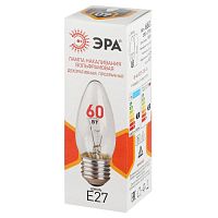 Лампа накаливания B36 60Вт свеча прозрачная E27/E27 230В Эра Б0066524