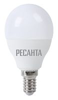 Лампа светодиодная LL-R-G45-7W-230-3K-E14 (шар, 7Вт, тепл., Е14) Ресанта, , Шт | код 76/1/6 | РЕСАНТА