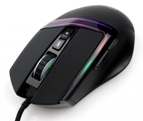 Мышь игровая Gembird MG-590, USB, чёрн, 6400DPI, 7 кн., RGB, армир. каб, 1.8 м | код MG-590 | Gembird