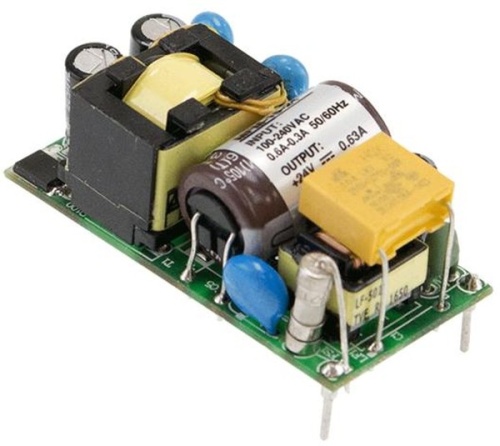 Источник питания AC-DC, 11.6Вт, вход 80...264В AC 47...440 Гц, выход 3.3В/3.5А, изоляция 4000В AC, на плате 49х23.8х23мм, -35...+85C | код MFM-15-3.3 | MeanWell
