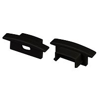 Заглушка LINE-2308-F BLACK с отверстием (пластик) | код 40320 | Arlight