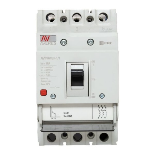 Автоматический выключатель AV POWER-1/3 16А 80kA TR AVERES | код mccb-13-16H-TR-av | EKF фото 4