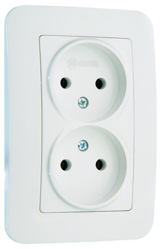 Розетка 2-м СП Lillium N 10А без заземл. бел. Makel 55017