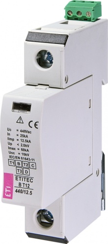 Ограничитель перенапряжения ETITEC B T12 440/12,5 (1+0) 1p, RC | код 002440316 | ETI