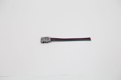 Разъем 4PIN с проводом для LED ленты RGB 10мм (подключение ленты к источнику питания) | код V4-R0-70.0024.STR-0002 | Вартон