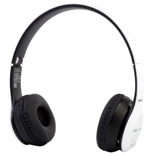 Наушники накладные с микрофоном беспроводные ELX-BTHP01-C01 FM MP3 коробка бел. ERGOLUX 15356 фото 3
