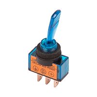 Тумблер 12V 20А (3c) ON-OFF однополюсный с синей подсветкой REXANT | код 36-4371 | REXANT