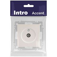 Розетка Intro Accent 6-301-06 TV одиночная, IP20, СУ, перламутр | код Б0063613 | ЭРА