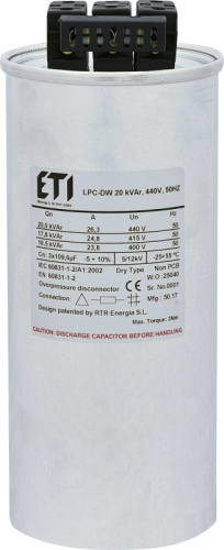 Конденсаторная батарея LPC-DW_440V 20 kVAr | код 004656862 | ETI