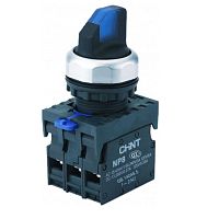 Переключатель подсвет. NP8-11XD/316, 3 полож., фикс., синий, AC110-230В(LED), 1НО+1НЗ, IP65 (R) | код 667561 | CHINT