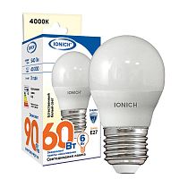 Лампа светодиодная LED 6w 4000К, E27, 540Лм, матовая, шар IONICH | код 1542 | Universal