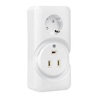 Розетка двойная (РШ/евро) 32А/16A 250В 2P+PE бел, | код AS-250-32/16-O | EKF