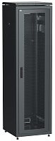 ITK Шкаф сетевой напольный 19" LINEA N 42U 600х600мм перфорированная передняя дверь черный | код LN05-42U66-P | IEK