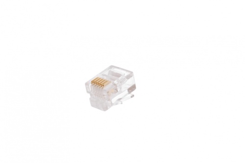 Коннектор NETLAN RJ12/6P6C под витую пару, Кат.3 (Класс C), 16МГц, покрытие 3мкд, универсальные ножи, для проводников 0,40-0,45мм, неэкранированный, уп-ка 1000шт. | код EC-UP6P6C-UC-003-TR-1000 | NETLAN