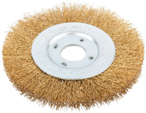 Корщетка-колесо посадочный d22.2мм стальная латунированная волнистая проволока 125мм FIT 39065 Корщетка-колесо посадочный d22.2мм стальная латунированная волнистая проволока 125мм FIT 39065