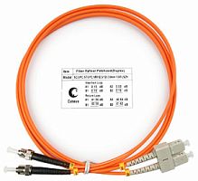 Cabeus FOP-62-SC-ST-3m Шнур оптический duplex SC-ST 62,5/125 mm 3м LSZH | код 7631c | Cabeus