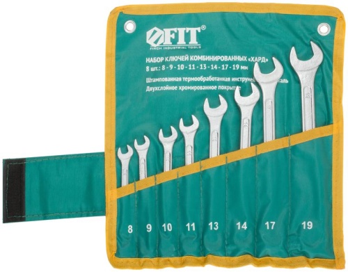 Ключ комбинированные в нейлоновом чехле "Хард" набор 8шт (8-19мм) FIT 63420 фото 3
