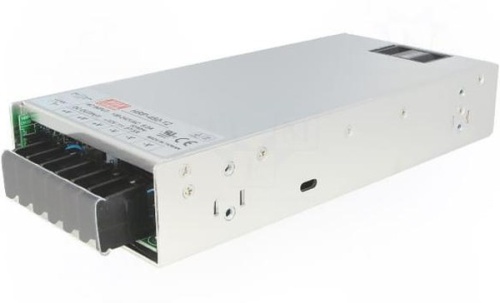 Источник питания AC-DC, 450Вт, вход 85…264В AC, 47…63Гц /120…370В DC, PFC, выход 12В/0…37.5A, рег. вых=10.2…13.8В, изоляция 3000В AC, в кожухе 218х105х41мм, -30…+70С | код HRP-450-12 | MeanWell