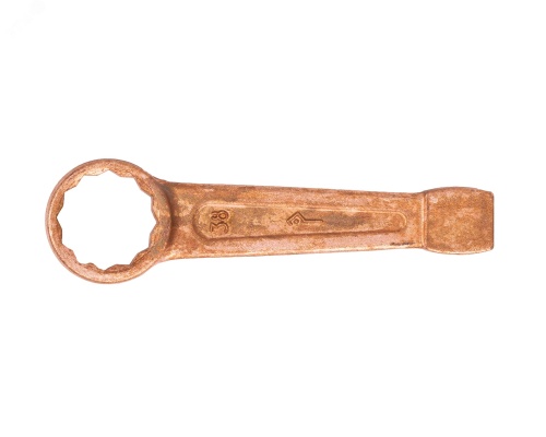 Ключ накидной односторонний ударный 38 омедненный | код 127785 | КЗСМИ