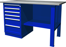 Верстак с одной тумбой, тумба с 6 ящиками, 1390х686х820 мм | код OWB1-60 | Ombra