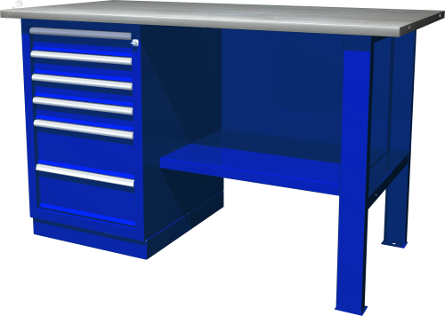 Верстак с одной тумбой, тумба с 6 ящиками, 1390х686х820 мм | код OWB1-60 | Ombra