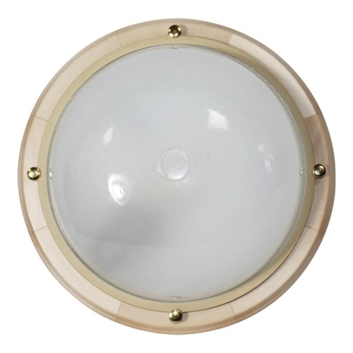 Светильник НББ 03-100-009 "Терма 1101" IP65 кругл. большой матов./корпус дерево липа (инд. упак.) Элетех 1005501026 фото 2