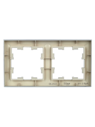 BRITE Рамка 2-местная РУ-2-БрА алюминий | код BR-M22-K47 | IEK фото 3