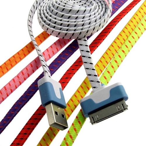 Шнур для мобильных устройств USB RUICHI для iPhone 4, плоский, 1 м | код 97792 | Ruichi