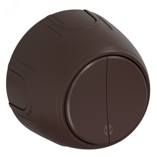 Переключатель двойной Rotondo, цвет коричневый | код 7700958 | OneKeyElectro