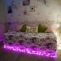 Гирлянда светодиодная "Цветы Сакуры" 50LED роз. 7м с контроллером | код 303-038 | Neon-Night