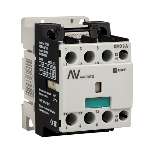 Контактор КМЭ 9А 1NO 230В АС AVERES | код ctr-s-9-10-230-av | EKF