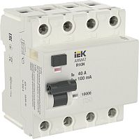 ARMAT Выключатель дифференциального тока R10N 4P 40А 100мА тип A | код AR-R10N-4-040A100 | IEK