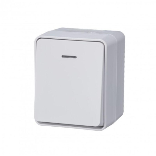 Выключатель 1-кл. ОП AtlasDesign Profi54 IP54 10AX с подсветкой бел. | код ATN540113 | Schneider Electric