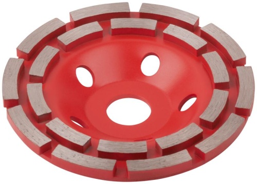 Диск алмазный шлифовальный, посадочный диаметр 22.2 мм, сегментный, двойной ряд 125 мм | код 39515 | FIT фото 2