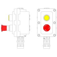 Взрывонепроницаемый пост управления из алюминия LCSD-02-B-MB-L1Y(220)x1-P6R(11)x1-PBMB-KA2MHK / 1Ex d IIB T5 Gb / Ex tb IIIC T95°С D | код LCSD21000067 | DKC