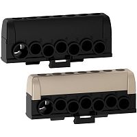 ШИНА P/P PRAGMA 1X35КВ.ММ И 6X16КВ.ММ ВИНТ. ЗАЖ. ЧЕРНЫЙ/СЕРЫЙ ДО 125А | код R9H13411P | SCHNEIDER ELECTRIC