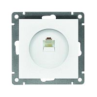 Розетка компьютерная 1-м СП Афина RJ45 кат.5E механизм бел. | код A0051 | Universal