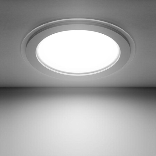 Светильник светодиодный ДВО 18 Вт 1480 лм 4000К AC 220В IP20 круг D200х36мм монт d155мм Алюминий с декоративным стеклом Glass Gauss | код 947111218 | Gauss фото 4