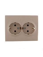 KARINA Розетка двойная с/з керамика крем (10шт/120шт) | код 707-0300-127 | Lezard