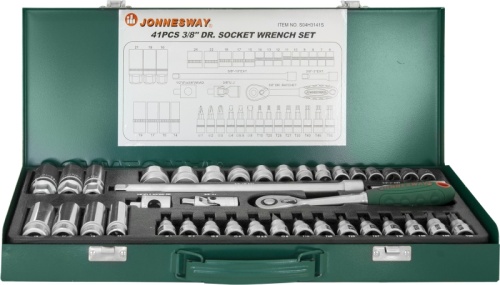 S04H3141S Набор головок торцевых 3/8DR, 6-24 мм, 41 предмет | код S04H3141S | JONNESWAY