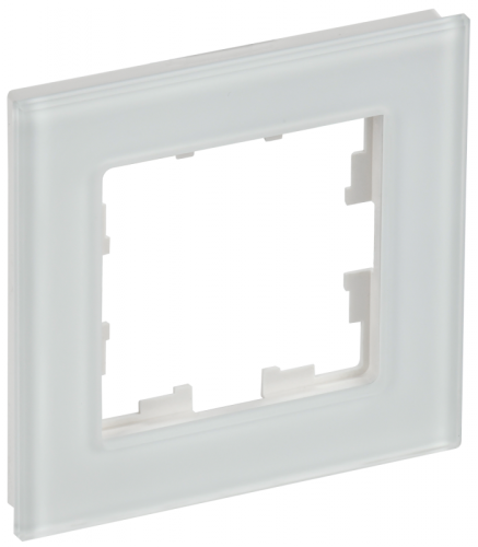 BRITE Рамка 1-мест. РУ-1-2-Бр стекло бел. матовый IEK | код BR-M12-G-31-K01 | IEK